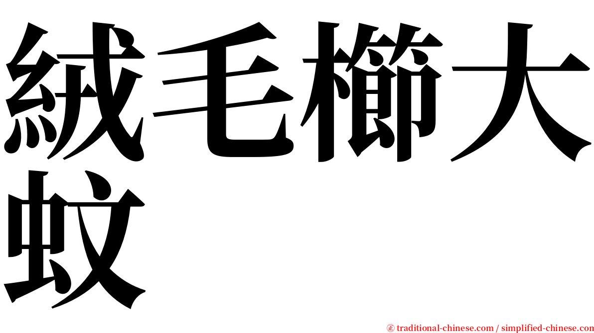 絨毛櫛大蚊 serif font