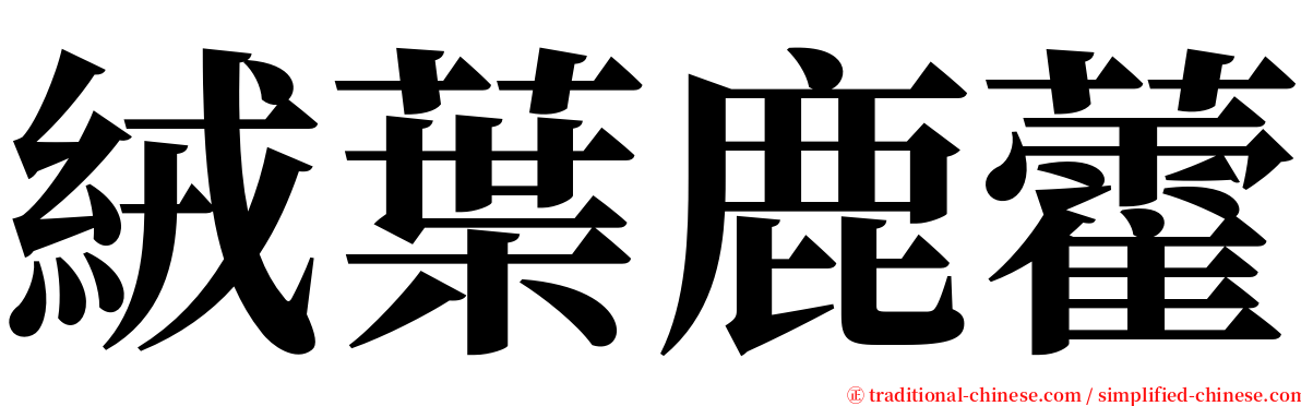 絨葉鹿藿 serif font