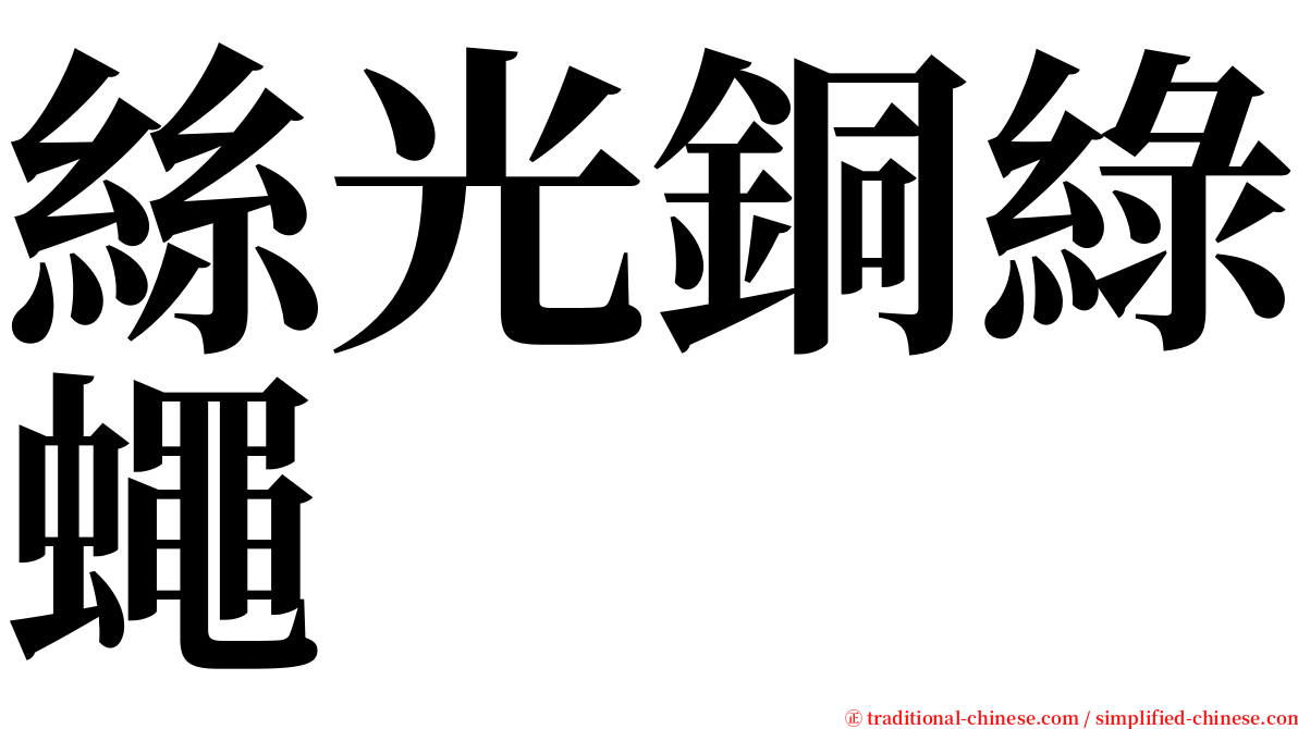 絲光銅綠蠅 serif font