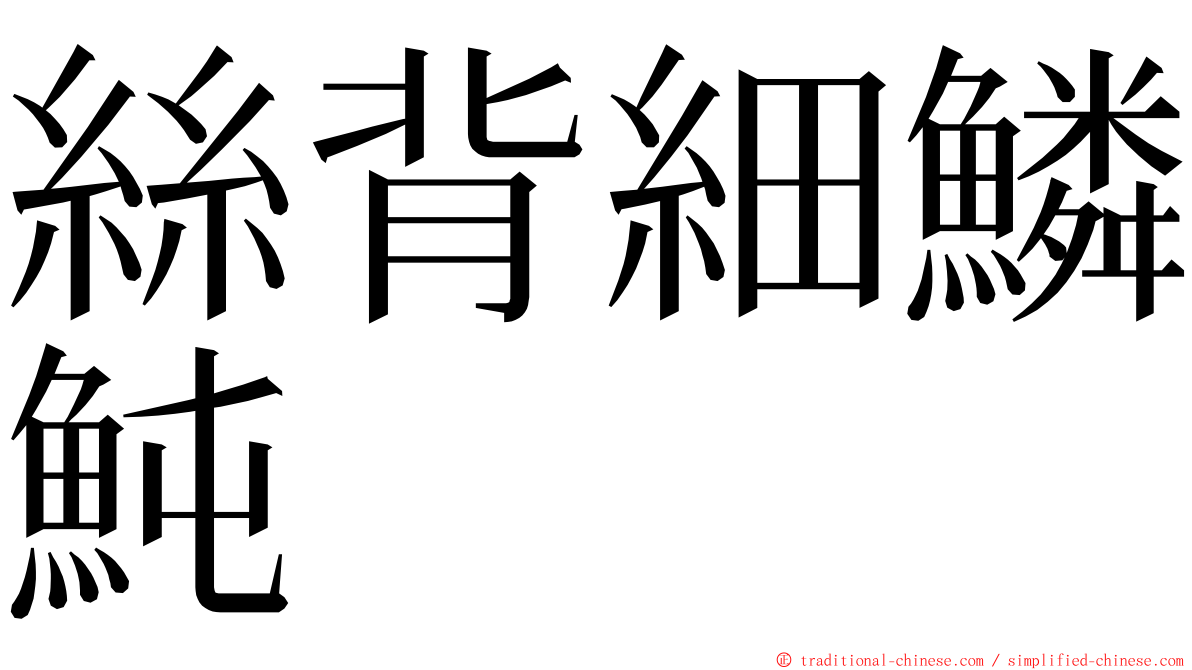 絲背細鱗魨 ming font