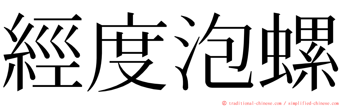 經度泡螺 ming font