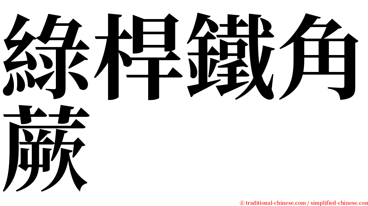 綠桿鐵角蕨 serif font