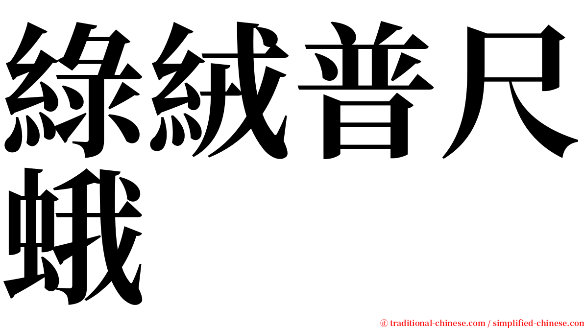 綠絨普尺蛾 serif font