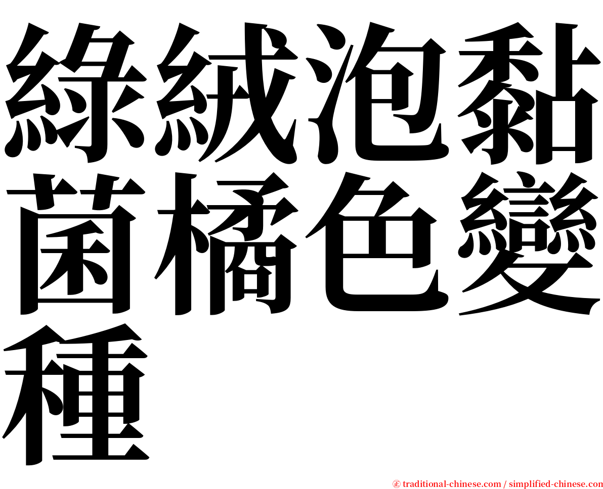 綠絨泡黏菌橘色變種 serif font