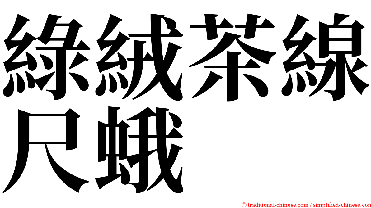 綠絨茶線尺蛾 serif font