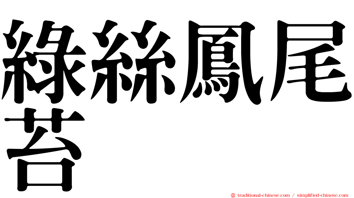 綠絲鳳尾苔