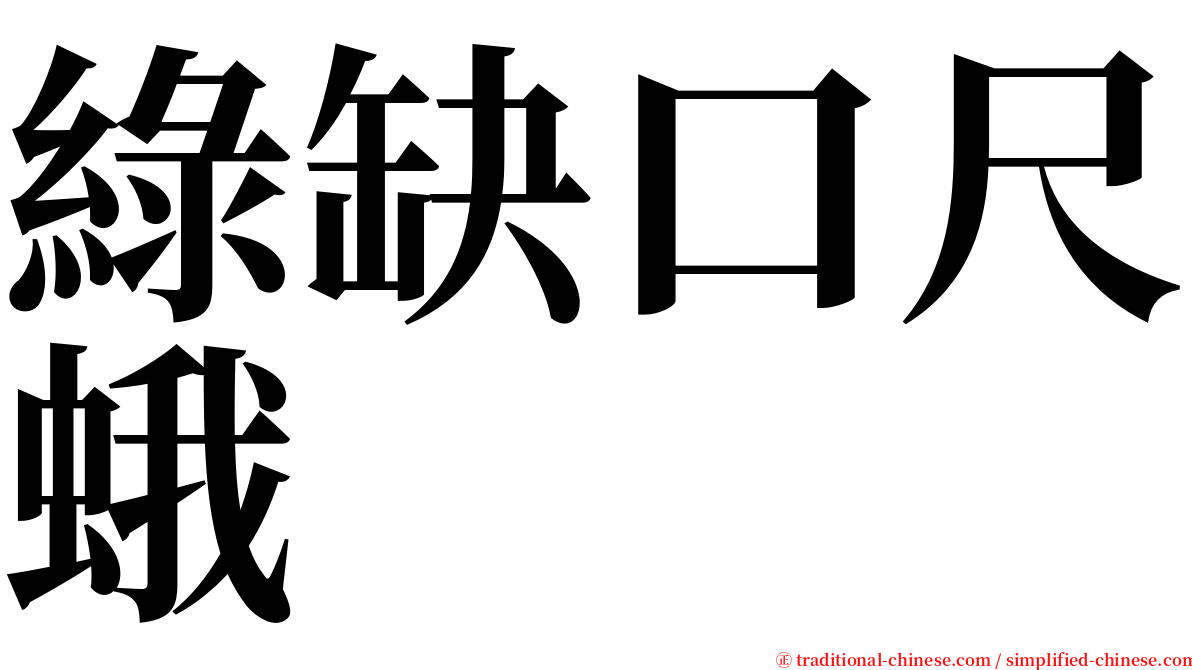 綠缺口尺蛾 serif font