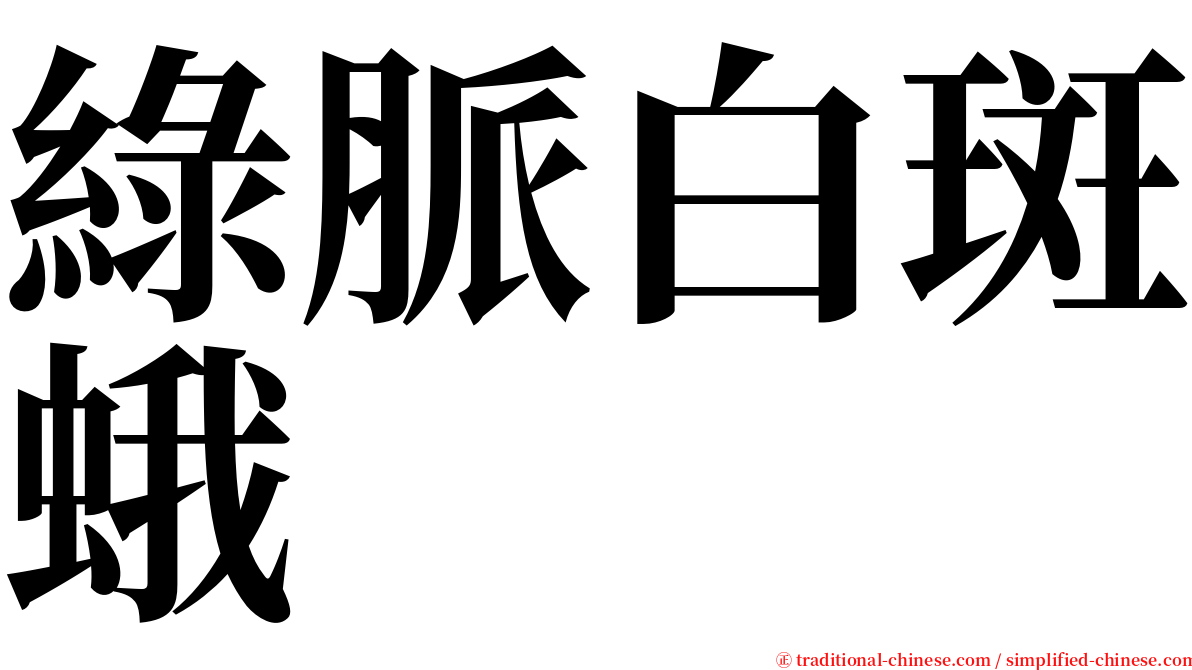 綠脈白斑蛾 serif font