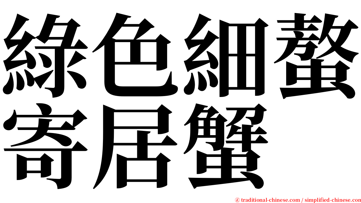 綠色細螯寄居蟹 serif font