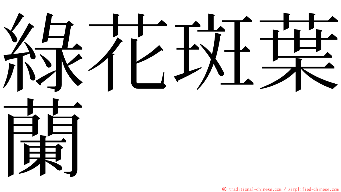 綠花斑葉蘭 ming font