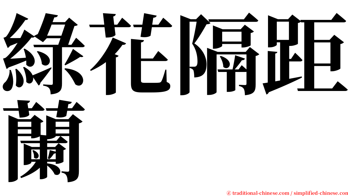 綠花隔距蘭 serif font