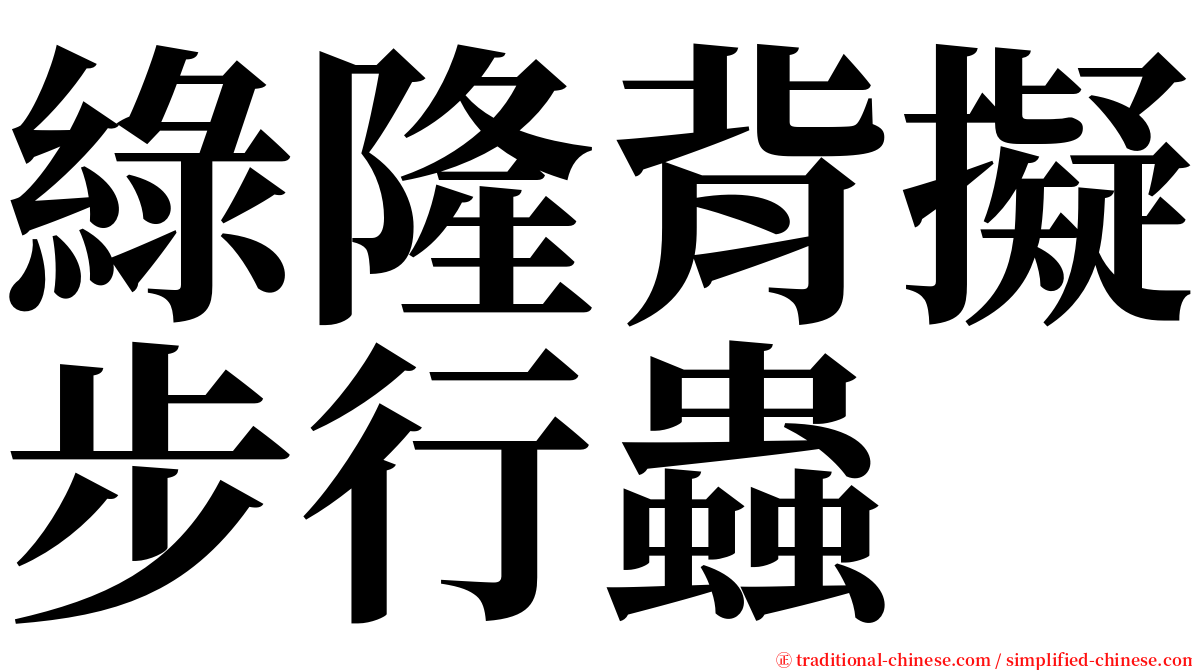 綠隆背擬步行蟲 serif font