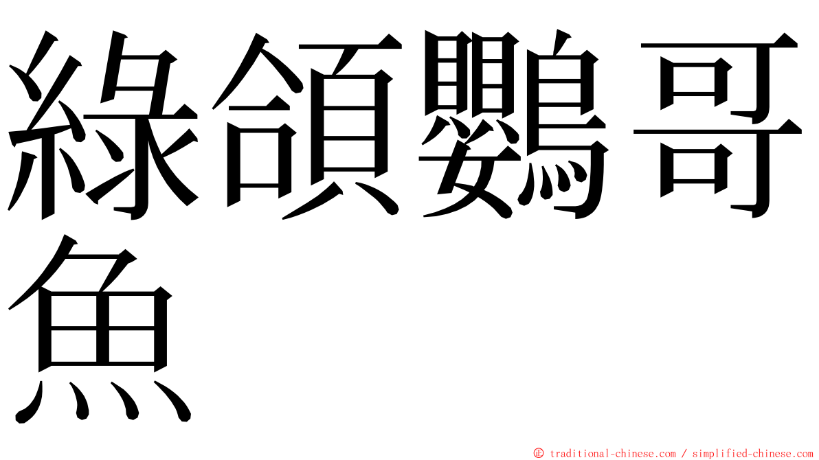 綠頜鸚哥魚 ming font