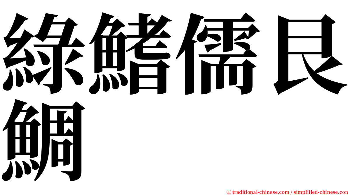 綠鰭儒艮鯛 serif font