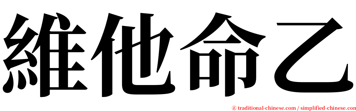 維他命乙 serif font