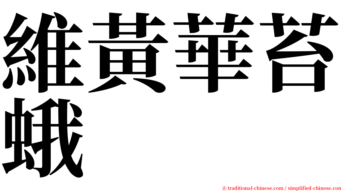 維黃華苔蛾 serif font
