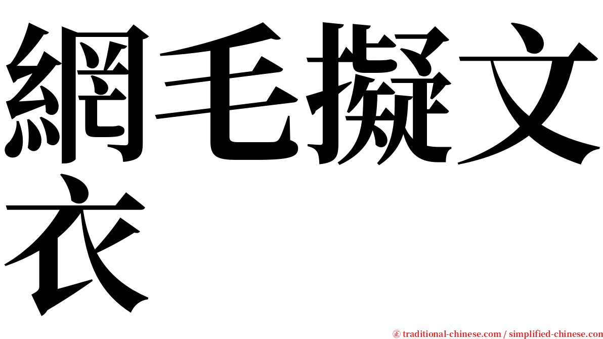 網毛擬文衣 serif font