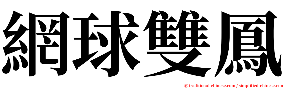 網球雙鳳 serif font