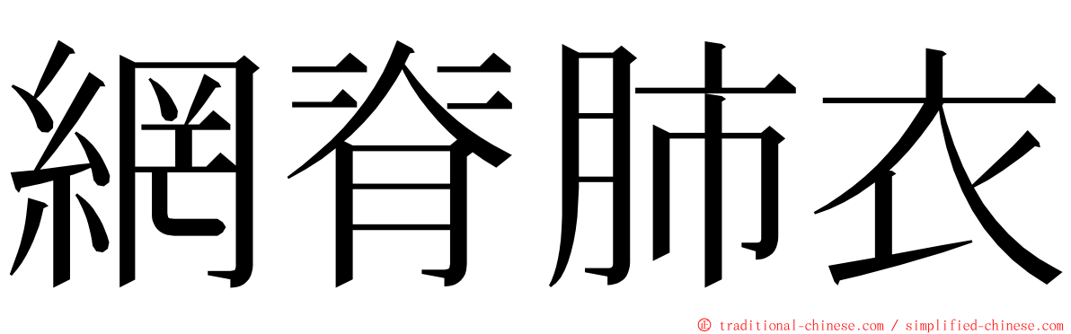 網脊肺衣 ming font