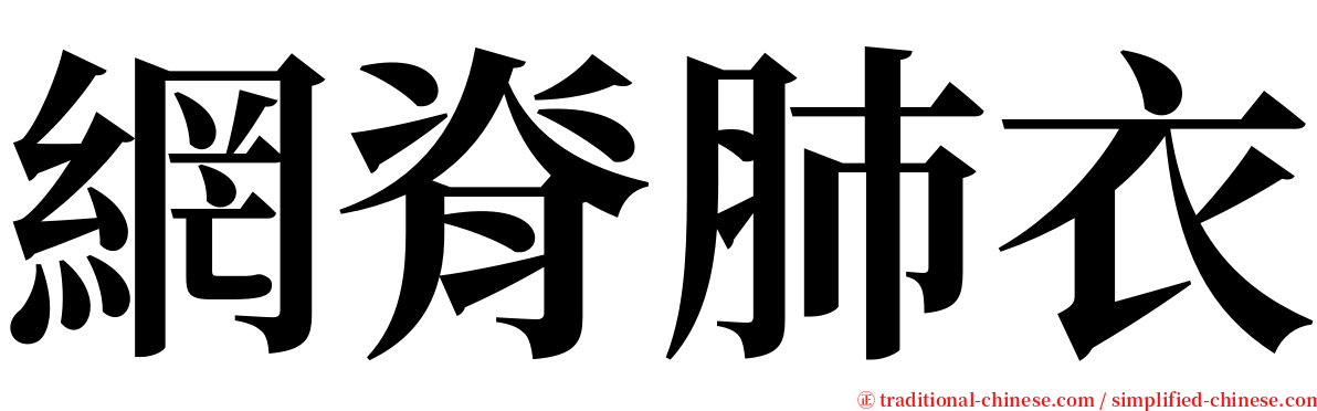 網脊肺衣 serif font