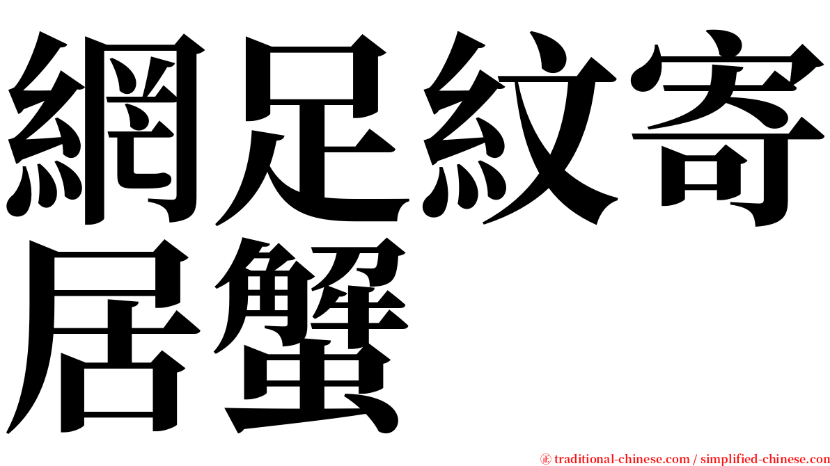 網足紋寄居蟹 serif font