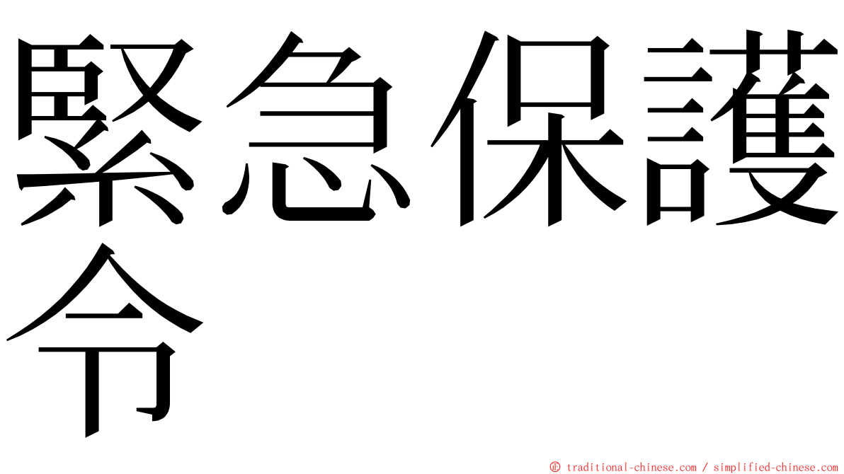 緊急保護令 ming font