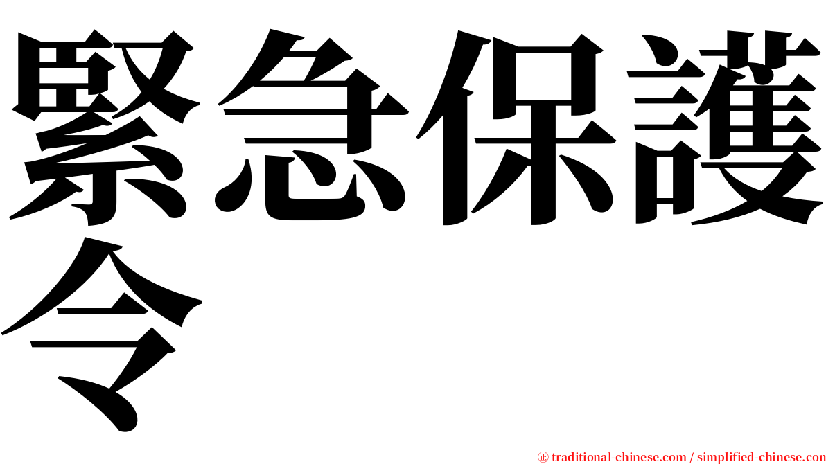 緊急保護令 serif font