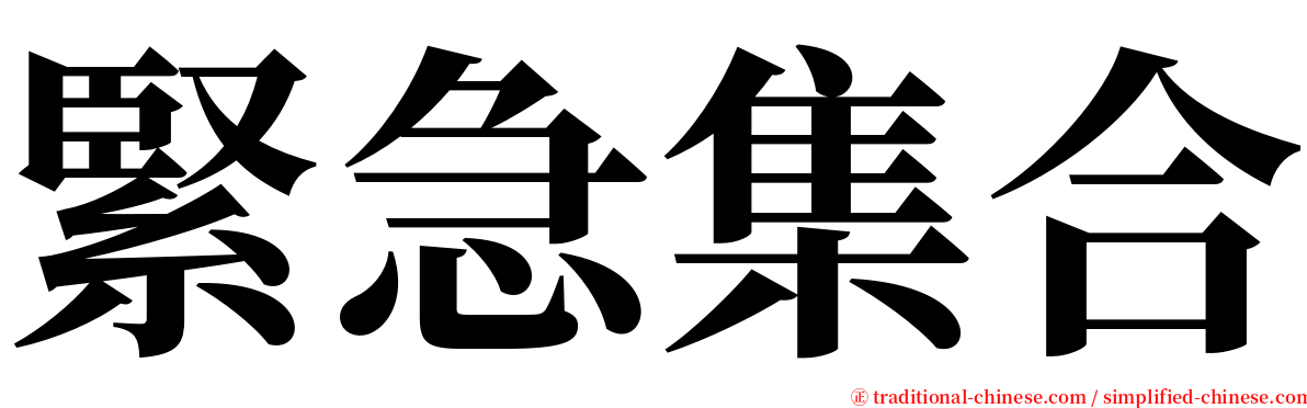 緊急集合 serif font