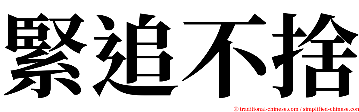 緊追不捨 serif font