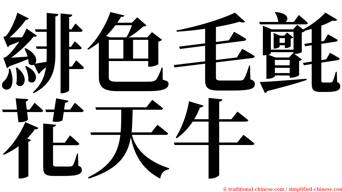 緋色毛氈花天牛 serif font