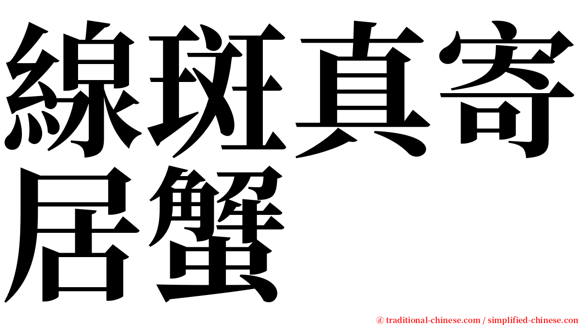 線斑真寄居蟹 serif font