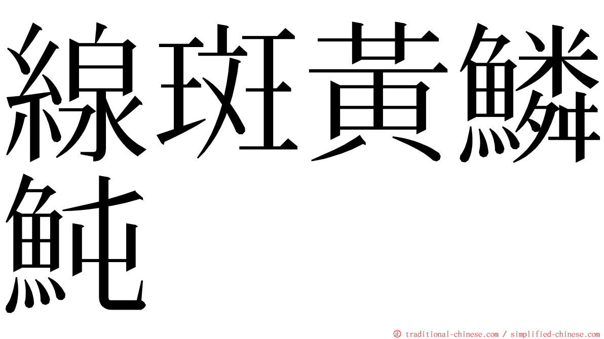 線斑黃鱗魨 ming font