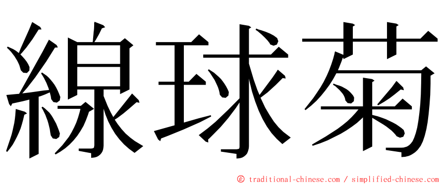 線球菊 ming font