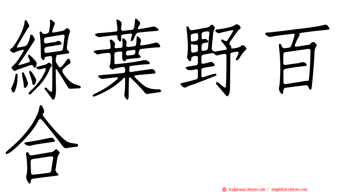 線葉野百合