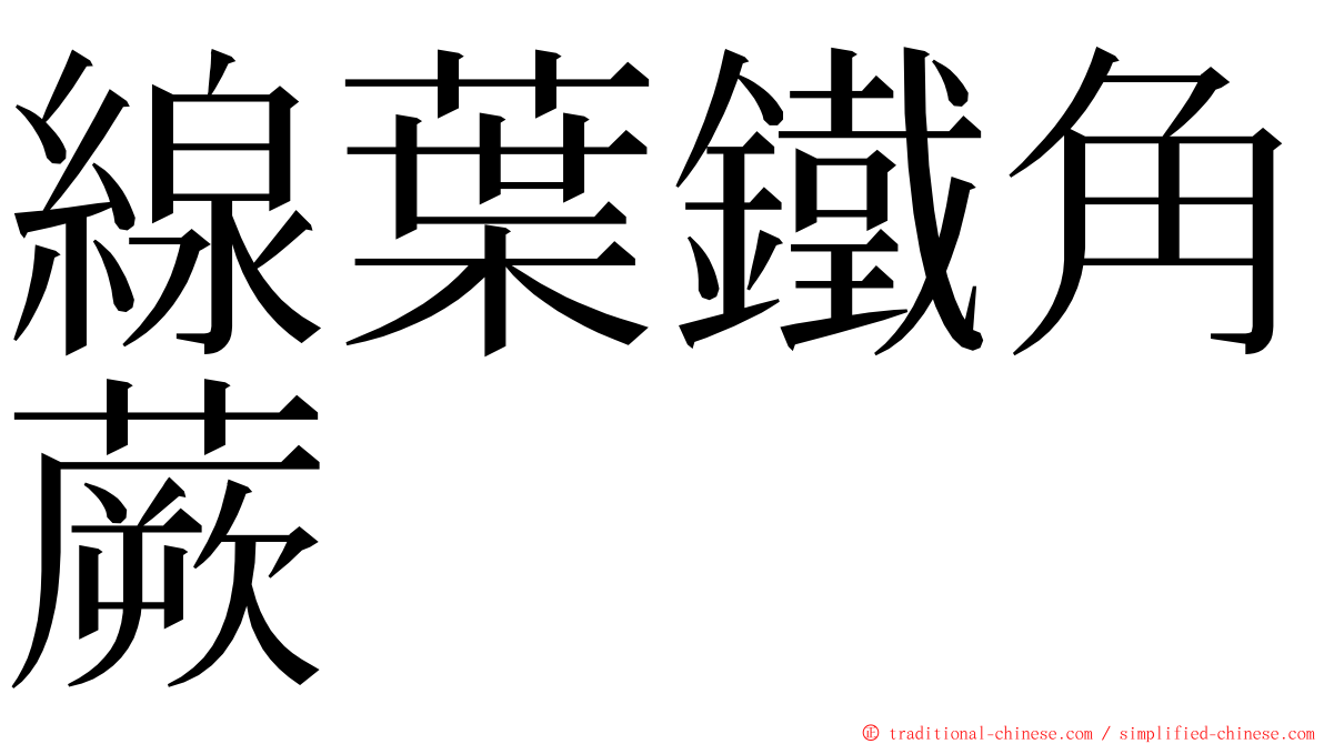 線葉鐵角蕨 ming font