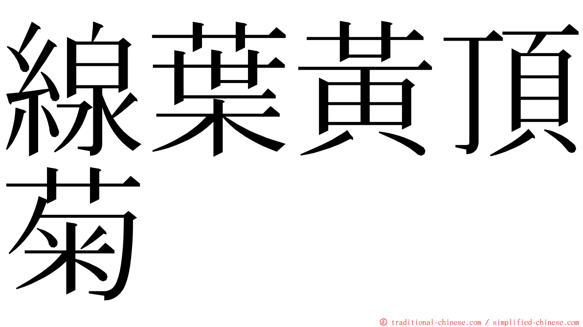 線葉黃頂菊 ming font