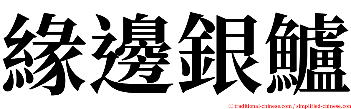 緣邊銀鱸 serif font