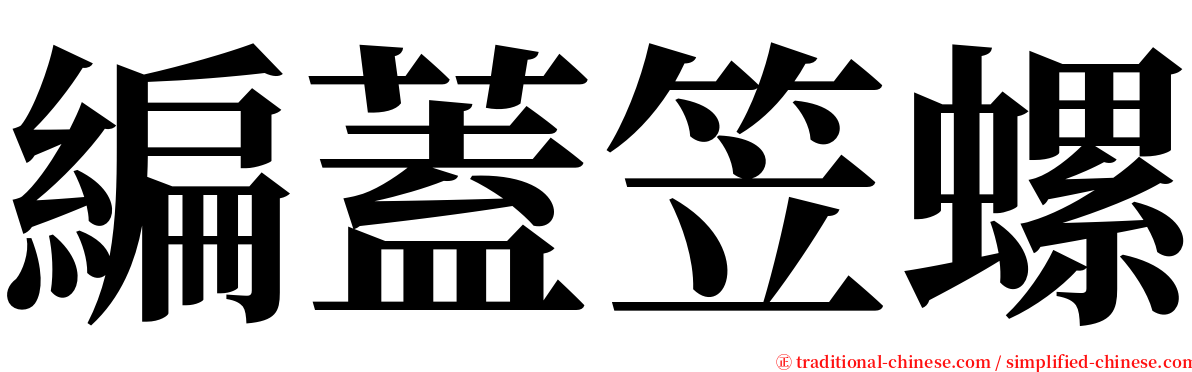 編蓋笠螺 serif font