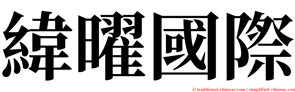 緯曜國際 serif font