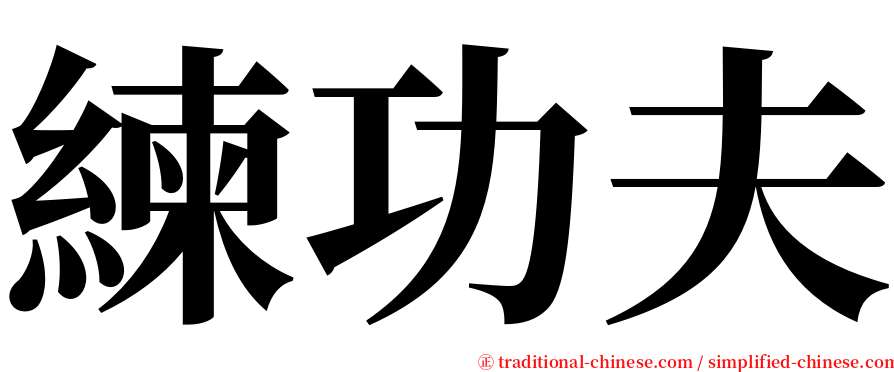 練功夫 serif font