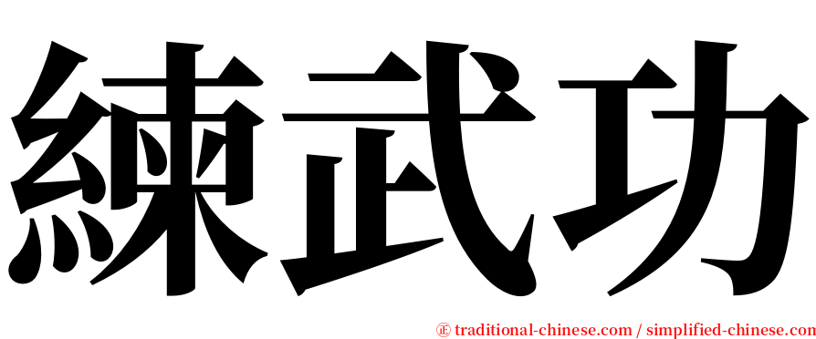 練武功 serif font