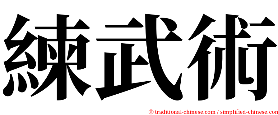 練武術 serif font