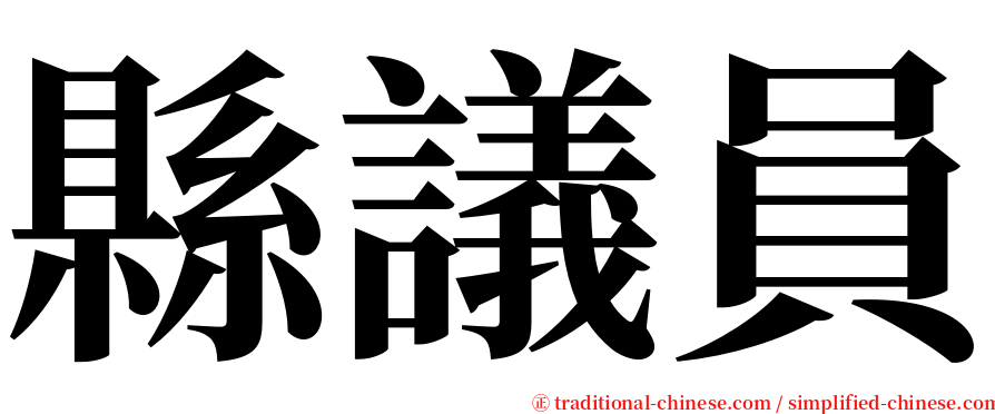 縣議員 serif font