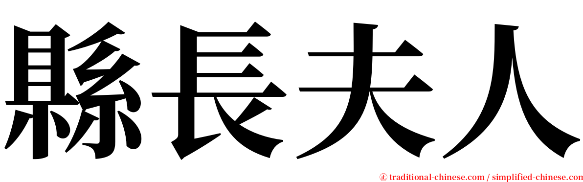 縣長夫人 serif font