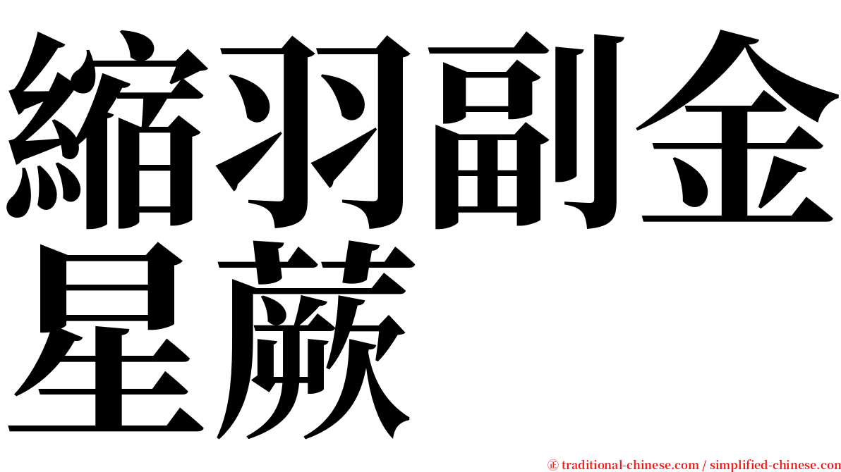 縮羽副金星蕨 serif font