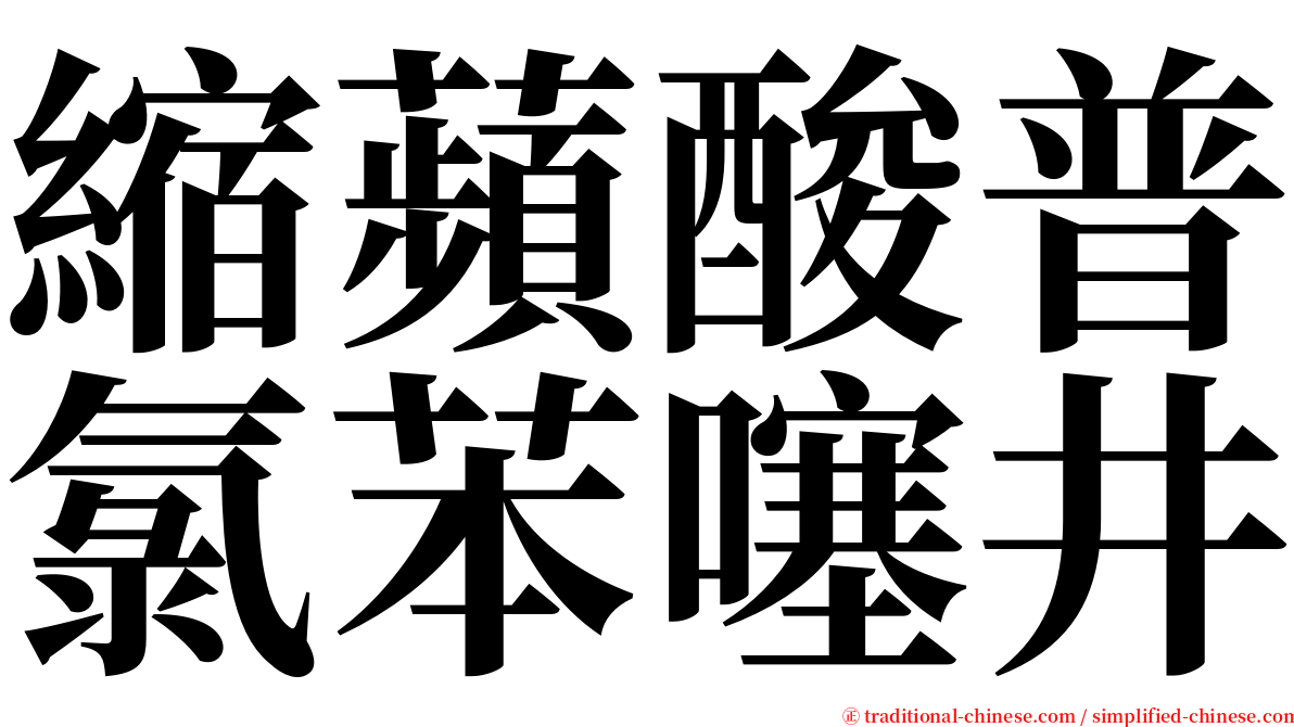 縮蘋酸普氯苯噻井 serif font