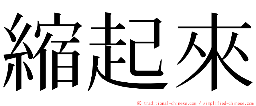 縮起來 ming font