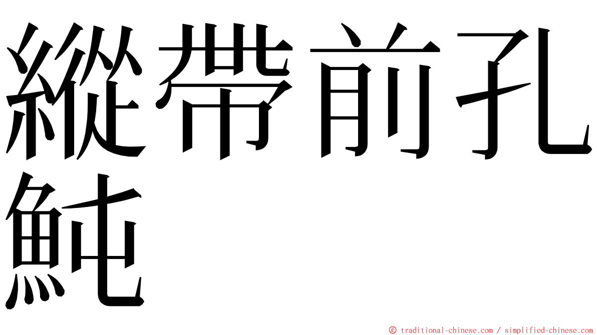 縱帶前孔魨 ming font