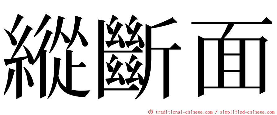 縱斷面 ming font