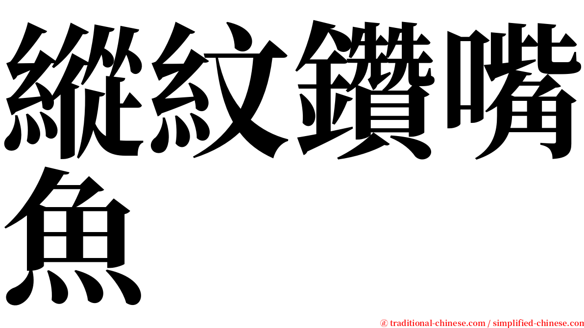 縱紋鑽嘴魚 serif font